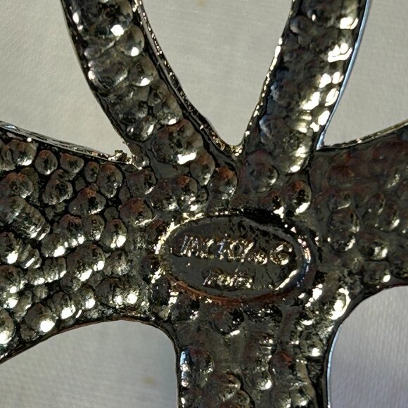 Vintage Jacky De G Paris Hammered Silver toned Cross Pendant - Picture 3 of 3